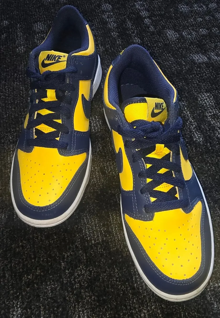 Nike Dunk Low Michigan 2021 Size 7Y (Womens 8.5 / Mens 7) Yellow Navy